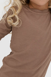 Madison Brown Ribbed Two Piece Set