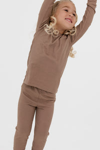 Madison Brown Ribbed Two Piece Set