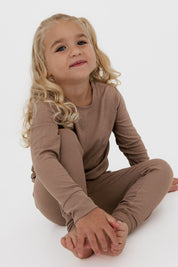 Madison Brown Ribbed Two Piece Set