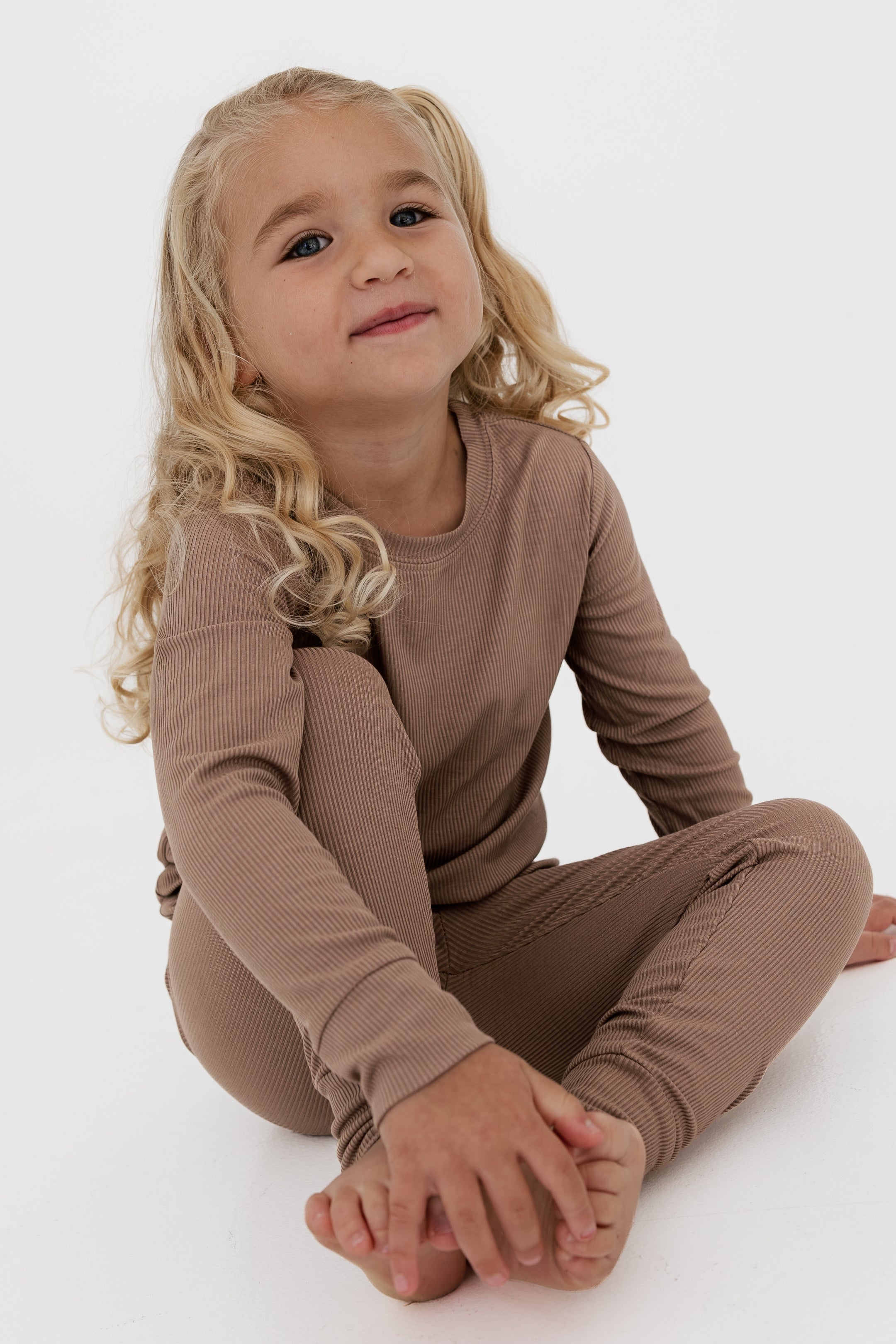 Madison Brown Ribbed Two Piece Set