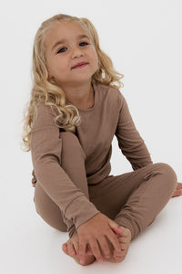 Madison Brown Ribbed Two Piece Set