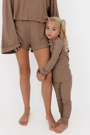 Madison Brown Ribbed Two Piece Set
