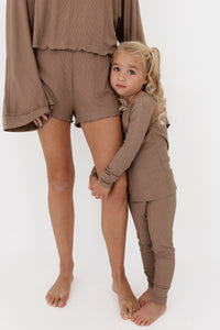 Madison Brown Ribbed Two Piece Set