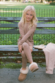 Madison Brown Ribbed Two Piece Set