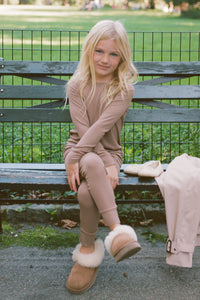 Madison Brown Ribbed Two Piece Set