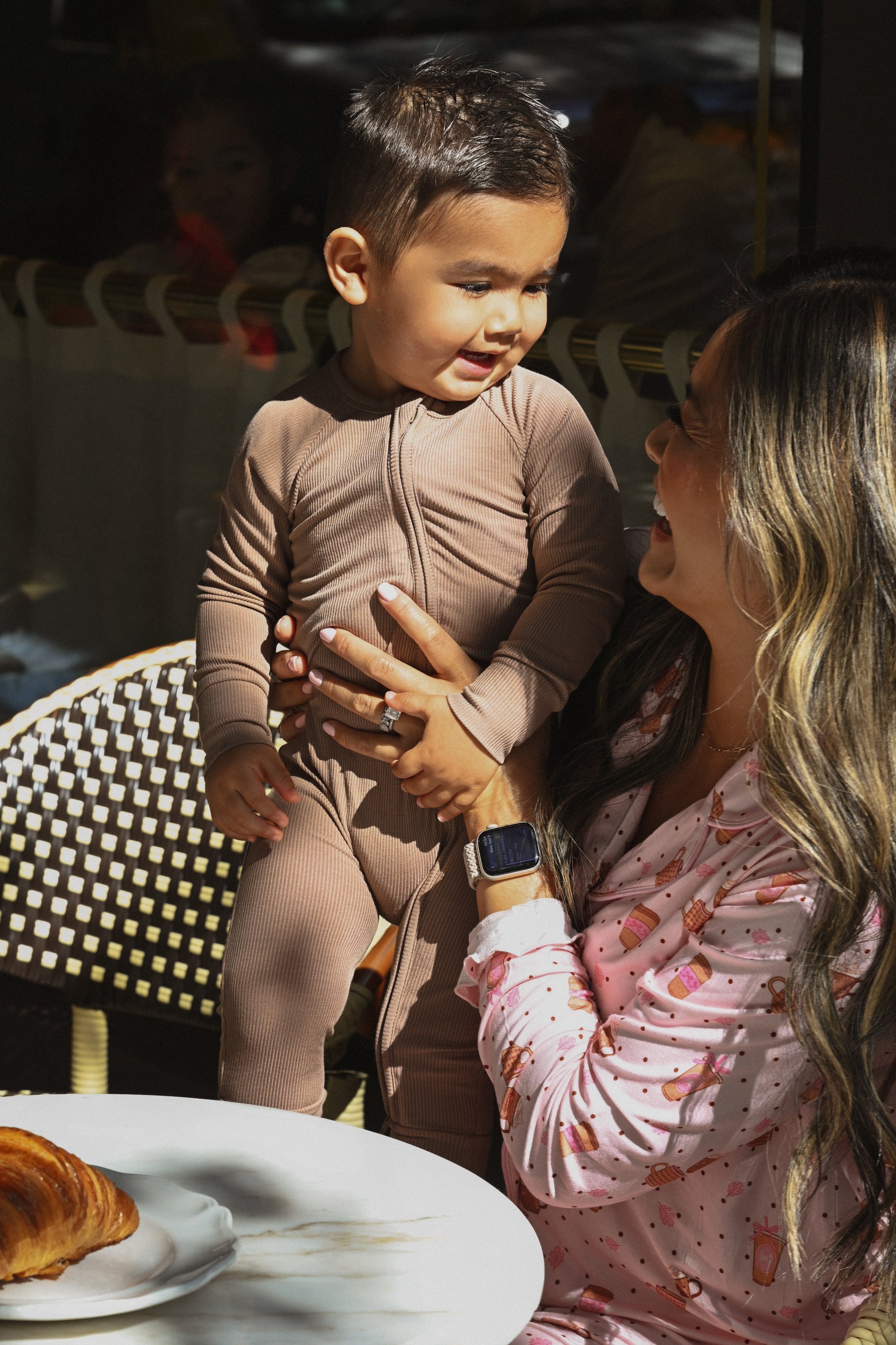 Madison Brown Ribbed Zipper Romper