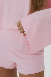 Mercer Pink Ribbed Women's Relaxed Sleeve Set