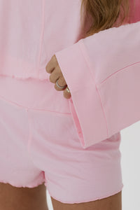 Mercer Pink Ribbed Women's Relaxed Sleeve Set