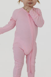 Mercer Pink Ribbed Zipper Romper