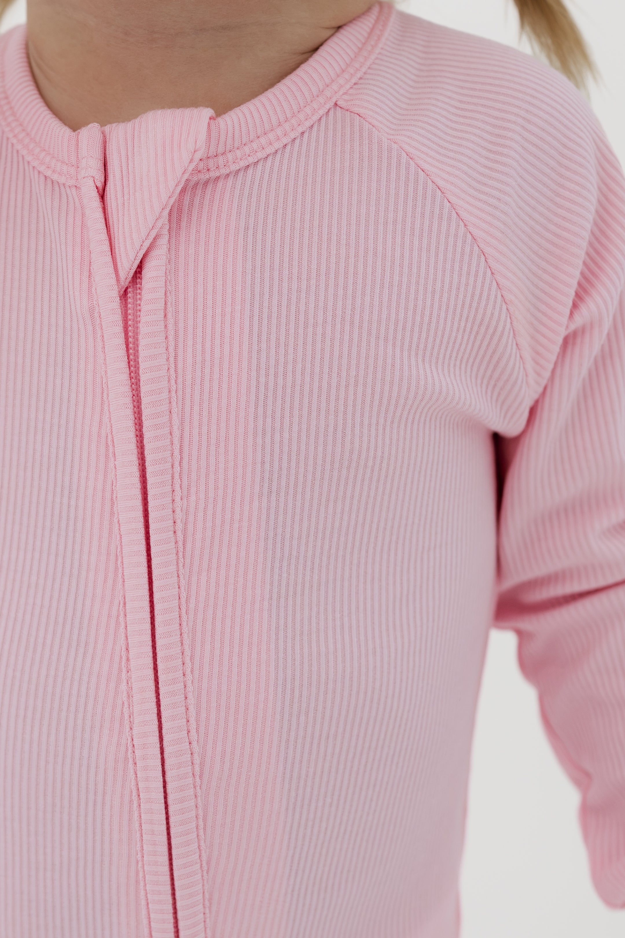 Mercer Pink Ribbed Zipper Romper