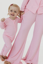 Mercer Pink Ribbed Zipper Romper