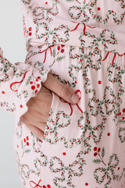 Mistletoe Bows Women's Long Sleeve Ruffle Set