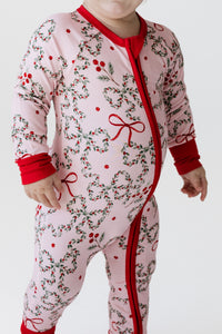 Mistletoe Bows Zipper Romper