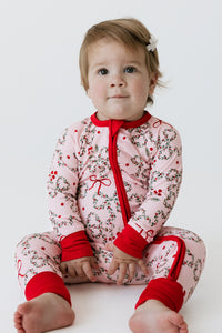 Mistletoe Bows Zipper Romper