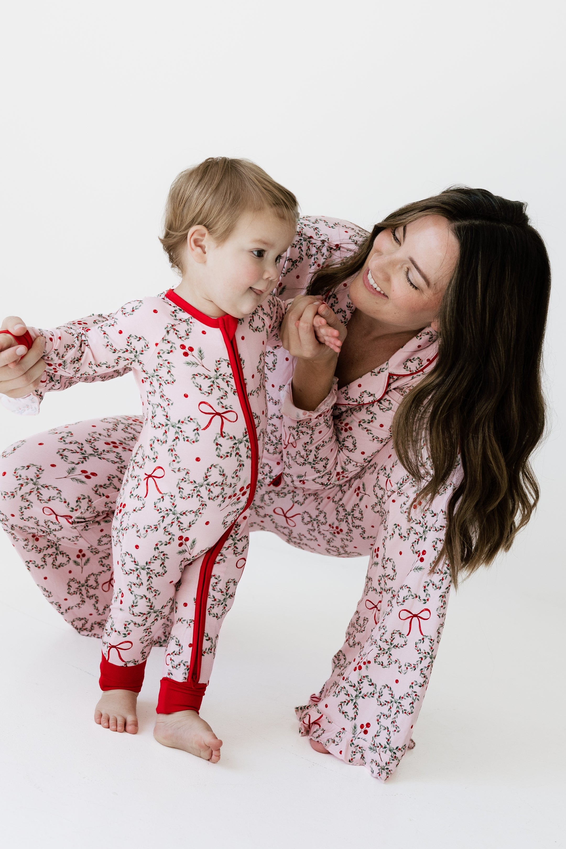 Mistletoe Bows Zipper Romper