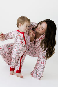 Mistletoe Bows Zipper Romper