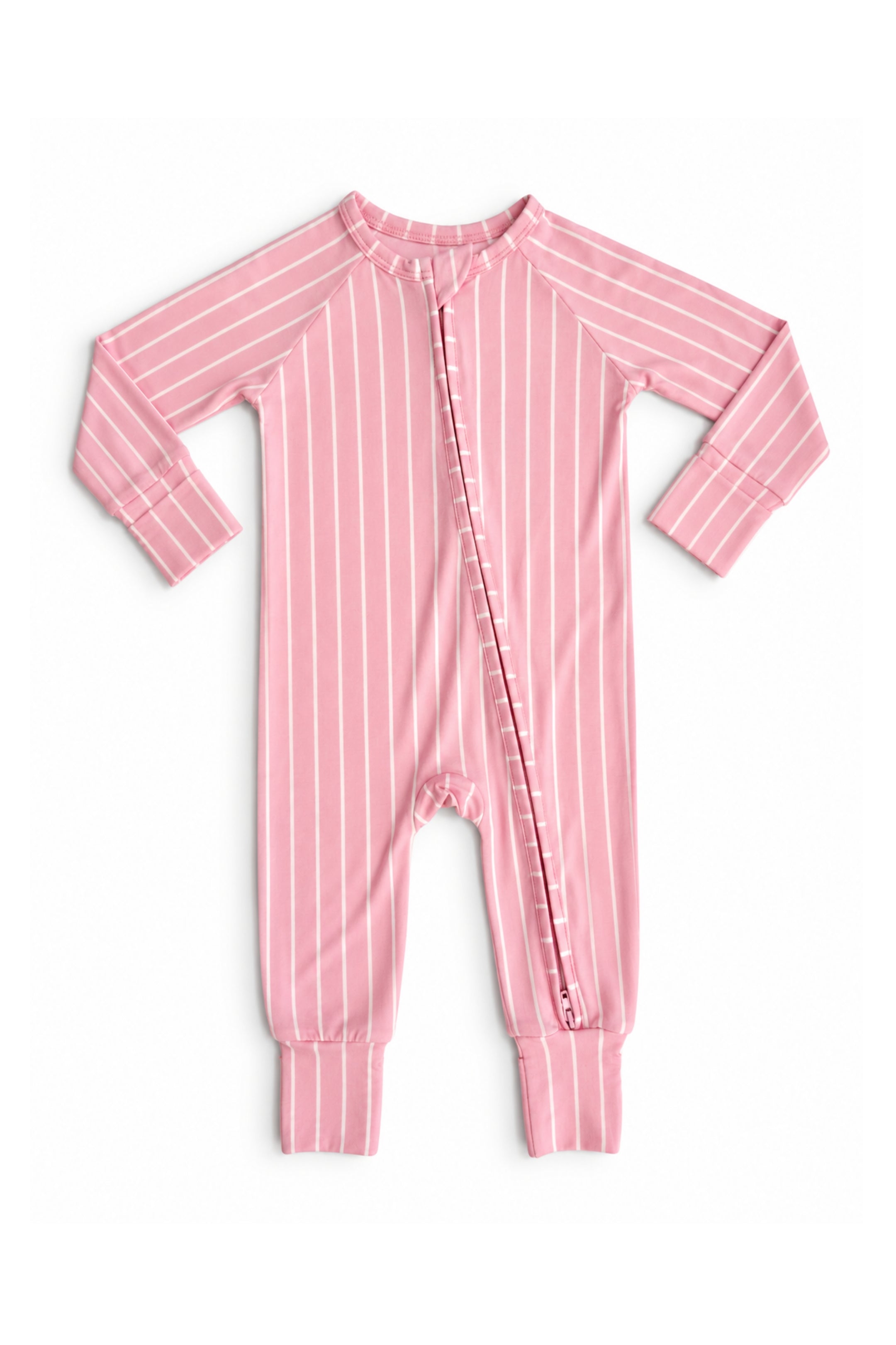 Orchard Pink Stripe Zipper Romper