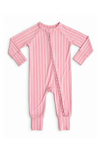 Orchard Pink Stripe Zipper Romper