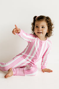 Peony Stripe Zipper Romper