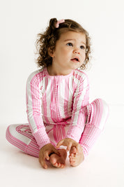 Peony Stripe Zipper Romper