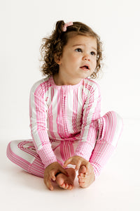 Peony Stripe Zipper Romper