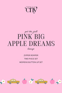 Pink Big Apple Dreams Zipper Romper
