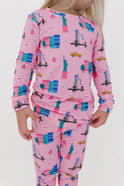 Pink Big Apple Dreams Two Piece Set