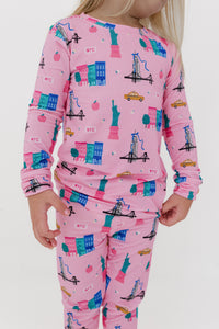 Pink Big Apple Dreams Two Piece Set