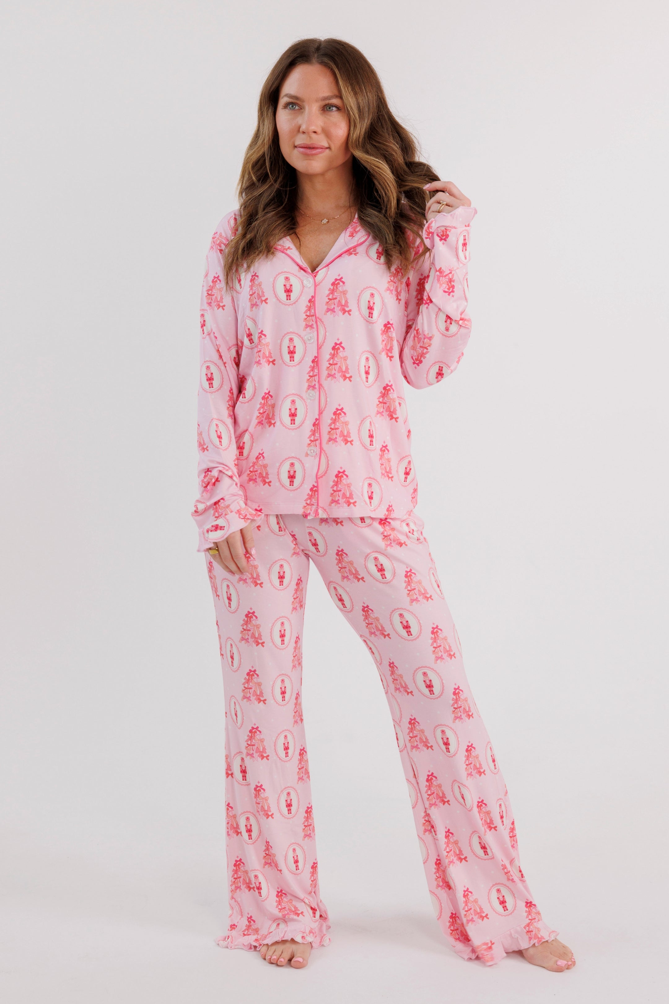Wrapped in Bows Women's Long Sleeve Ruffle Set