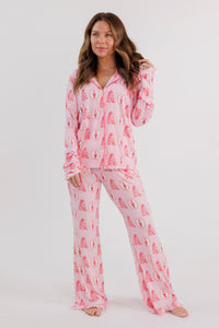 Wrapped in Bows Women's Long Sleeve Ruffle Set