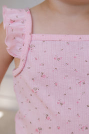 Pink Pointelle Tank Short Set