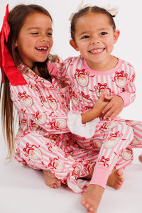 Pink Santa Claus Lane Girls' Long Sleeve Ruffle Flare Set
