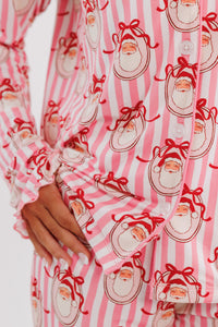 Pink Santa Claus Lane Women's Long Sleeve Ruffle Set