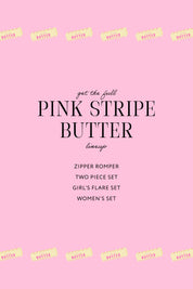 Pink Stripe Butter Girls' Long Sleeve Ruffle Flare Set