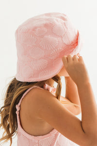 Pink Seashell Terry Bucket Hat