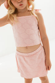 Pink Seashell Terry Tank Skort Set