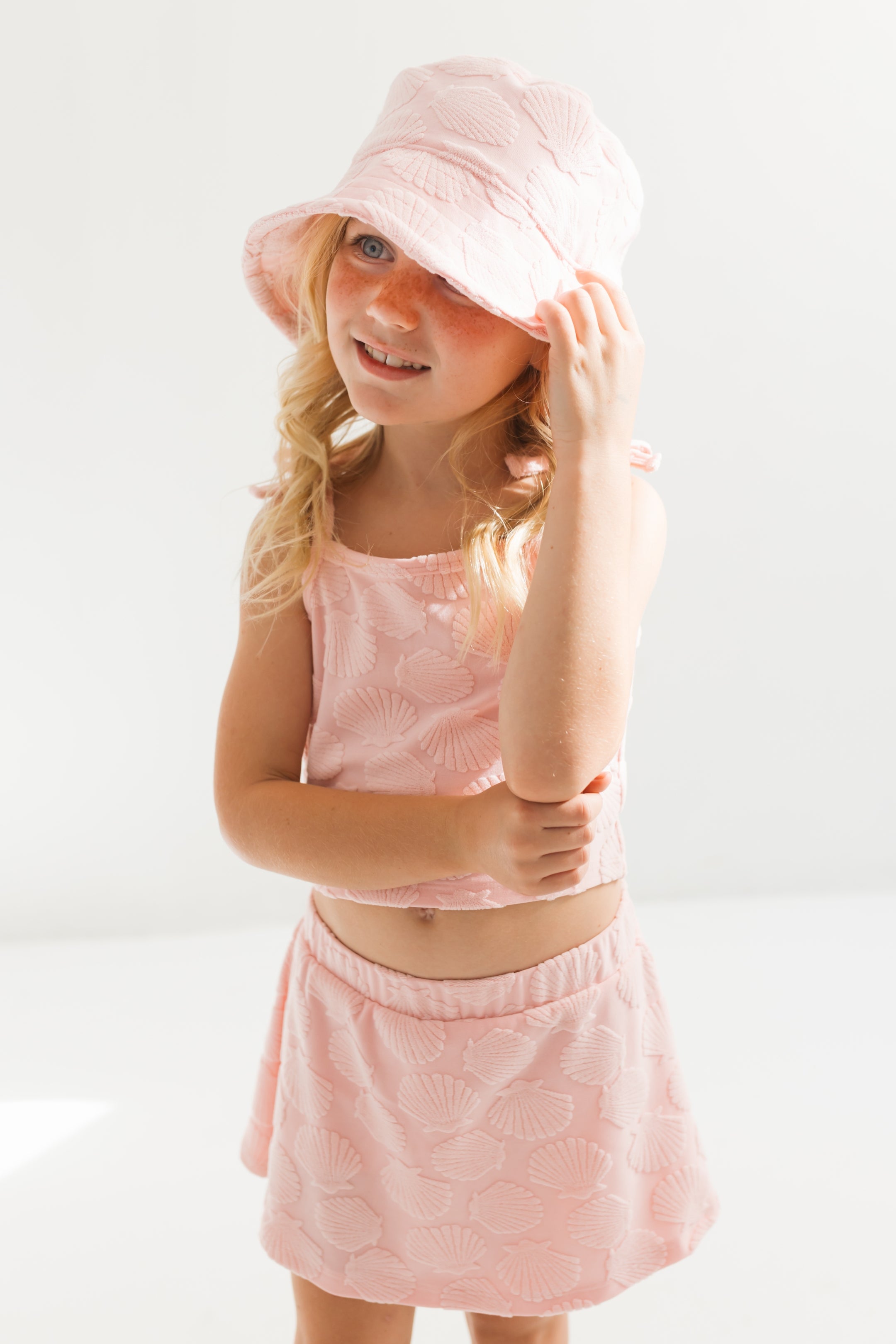 Pink Seashell Terry Tank Skort Set
