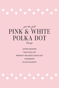 Pink and White Polka Dot Zipper Romper
