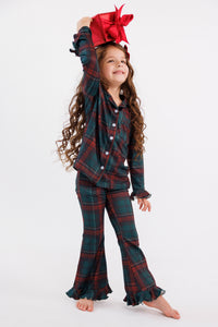 Holiday Heritage Plaid Girls' Long Sleeve Ruffle Flare Set