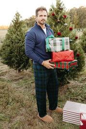 Dark Blue Plaid Men's Straight Leg Pant - IMJ x Sarah Knuth