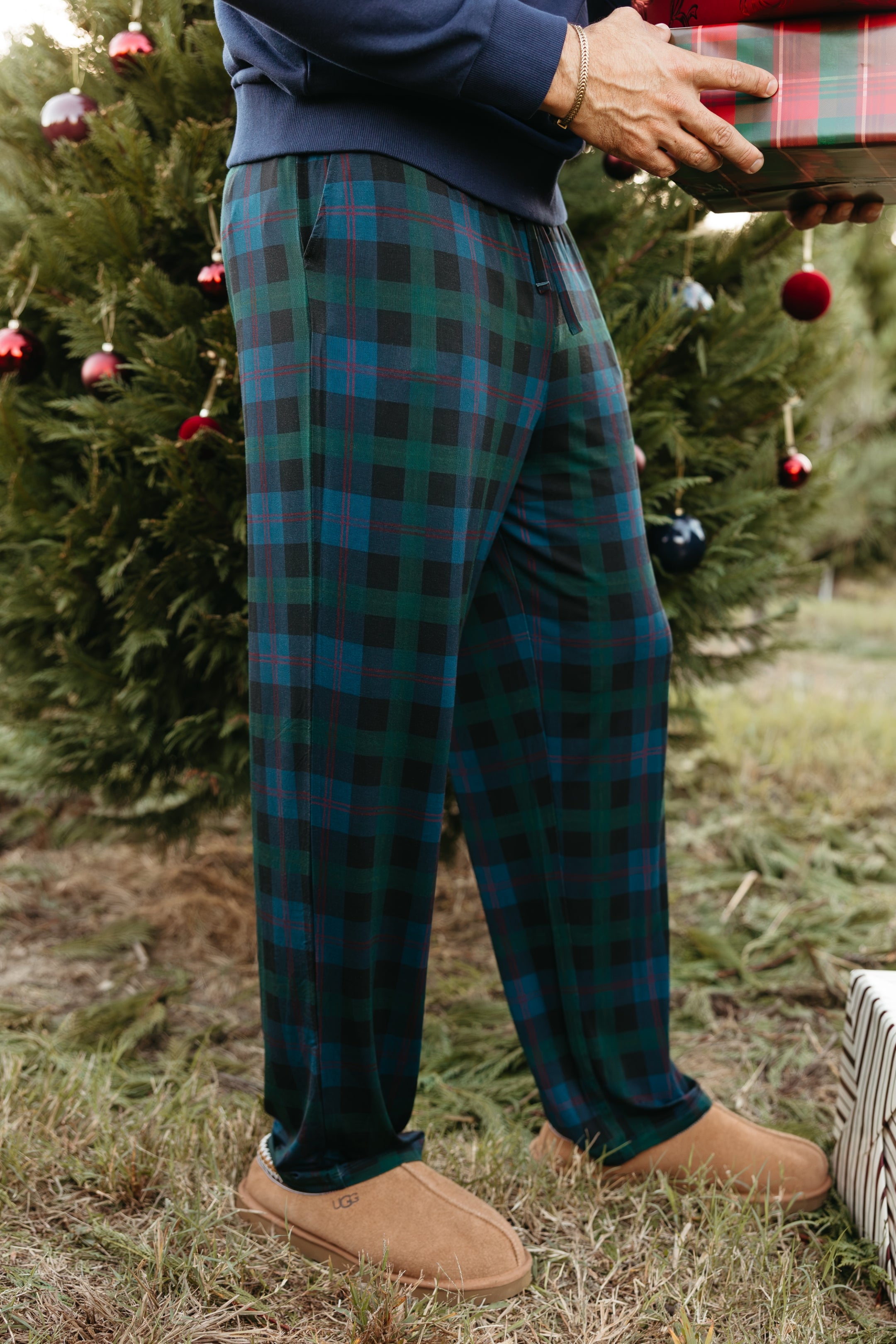 Dark Blue Plaid Men's Straight Leg Pant - IMJ x Sarah Knuth