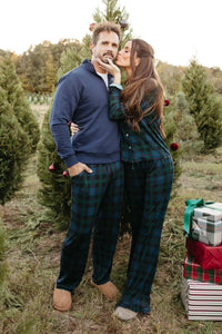 Dark Blue Plaid Men's Straight Leg Pant - IMJ x Sarah Knuth