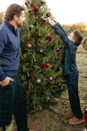 Dark Blue Plaid Men's Straight Leg Pant - IMJ x Sarah Knuth