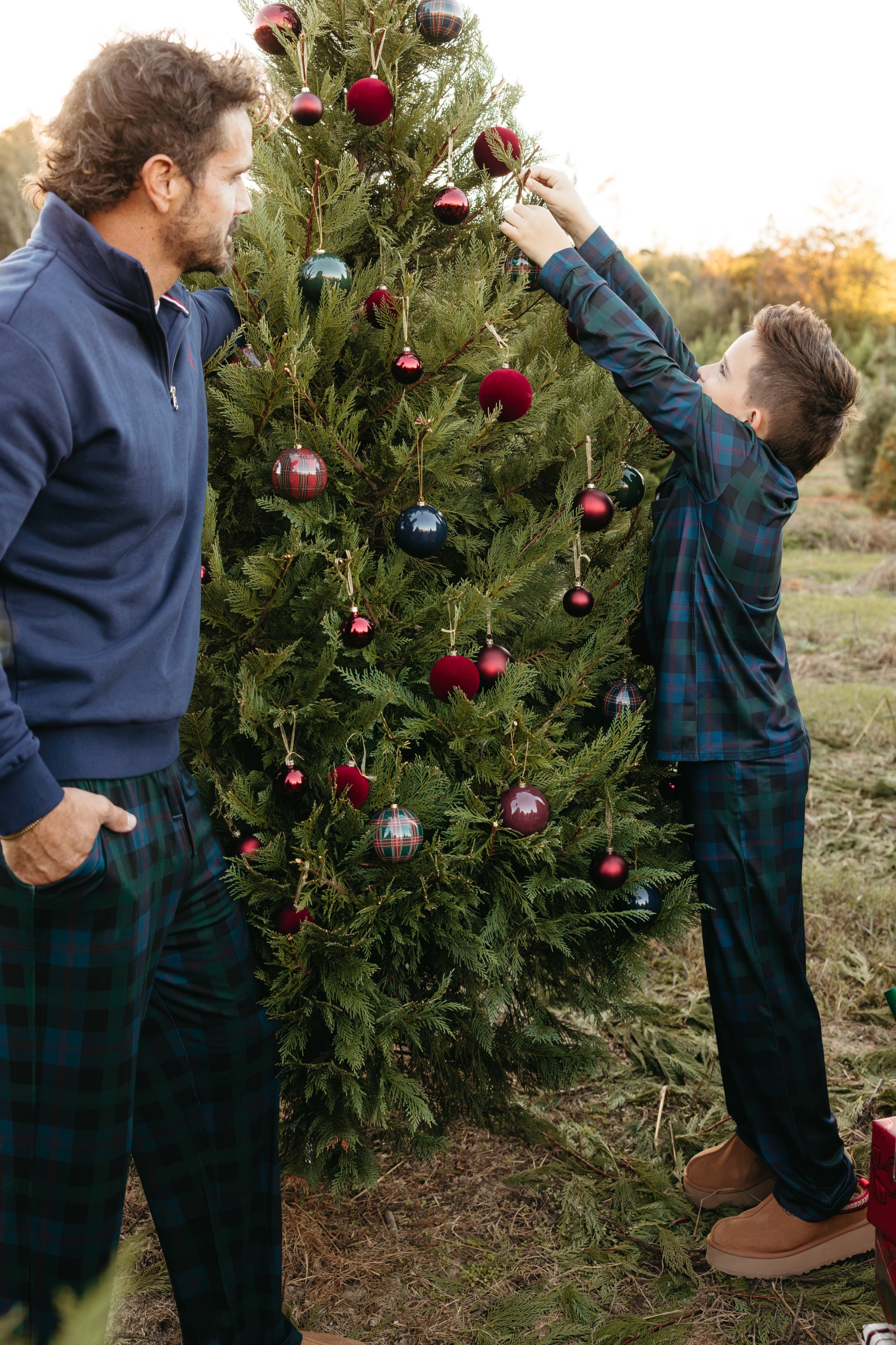 Dark Blue Plaid Men's Straight Leg Pant - IMJ x Sarah Knuth