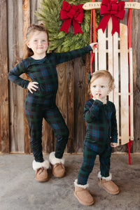 Dark Blue Plaid Two Piece Set - IMJ x Sarah Knuth