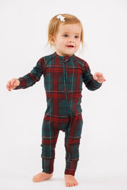 Holiday Heritage Plaid Zipper Romper