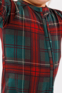 Holiday Heritage Plaid Zipper Romper