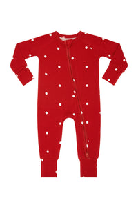 Ruby Polka Dot Zipper Romper