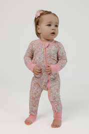 Poppy Floral Zipper Romper