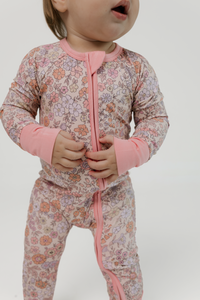 Poppy Floral Zipper Romper